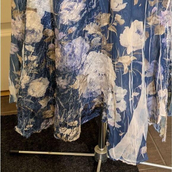 EUC Komarov XL Lace Sleeve Charmeuse and Chiffon Cocktail Dress in Casablanca - Picture 9 of 16